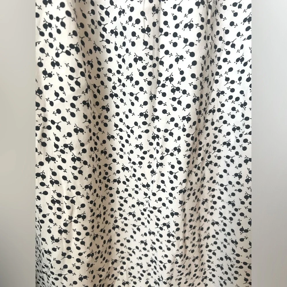 LOFT White and Black Floral Button Pull On Midi Skirt Size Medium NWT BRAND NEW - Picture 11 of 14